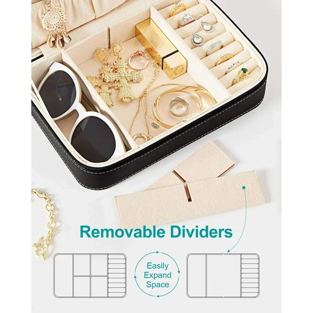 Jewelry Box for Women, Leather Jewelry Storage Box Necklace Organizer & Earring